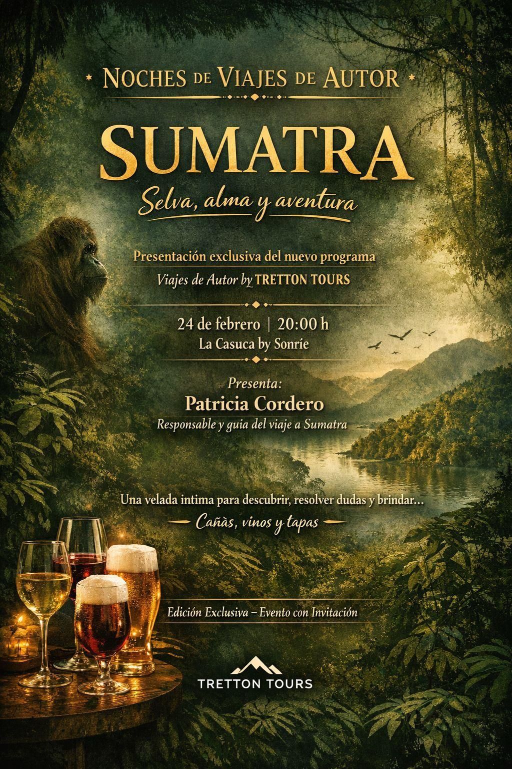 Cartel de presentación del evento para presentar en León el 'viaje de autor' a Sumatra.