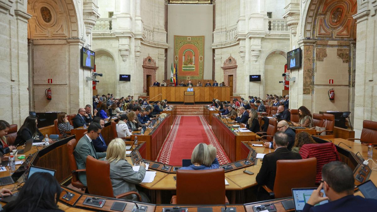 Vista general del salón de plenos  del Parlamento andaluz en una imagen de archivo