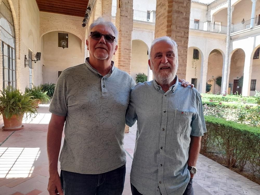 Noriega y Torrijos, tras presentar la iniciativa en el Centro Cívico Palacio de los Marqueses de la Algaba de Sevilla