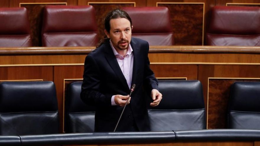 El vicepresidente segundo del Gobierno, Pablo Iglesias, interviene este miércoles en la primera sesión de control al Ejecutivo celebrada en el Congreso desde que se declaró el estado de alarma.