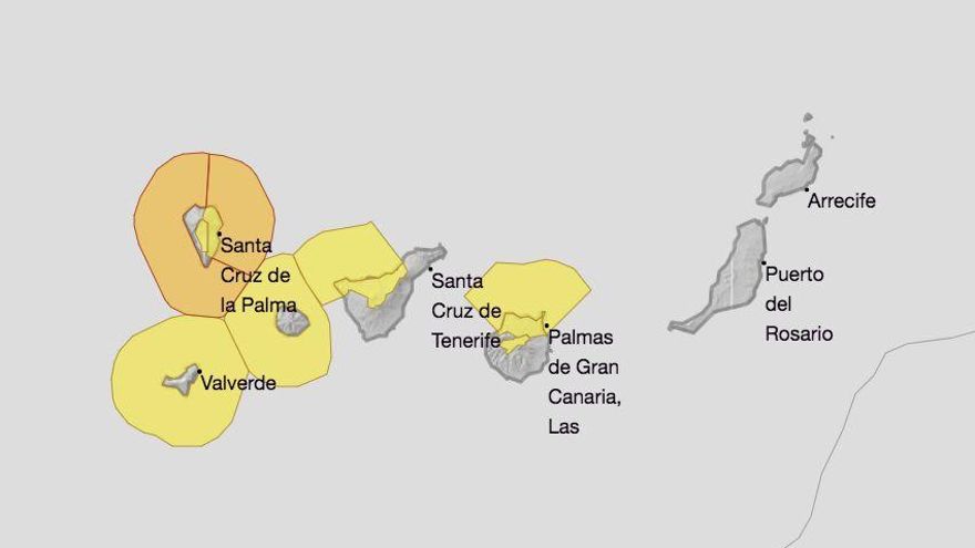 Aviso de riesgo por lluvias, viento y olas de 6 metros en La Palma