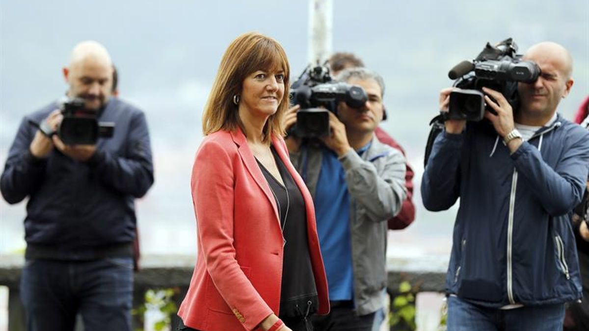 Idoia Mendia, el día de la presentación de su candidatura.