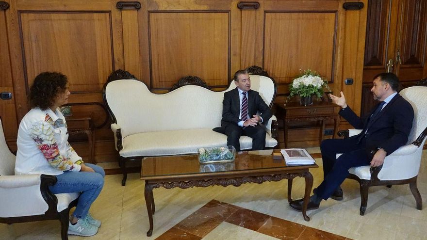 Paulino, junto a Bermúdez y Cebrián