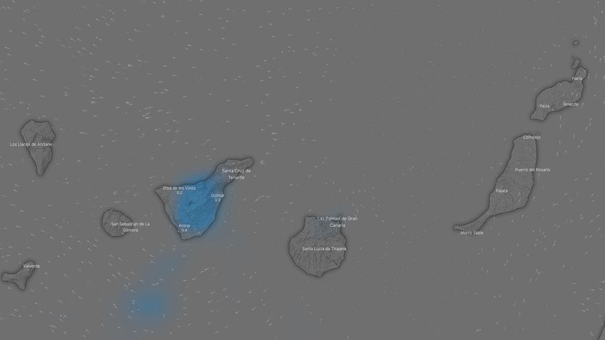 Lluvias previstas para el domingo en Canarias, según el modelo europeo de predicción ECMWF