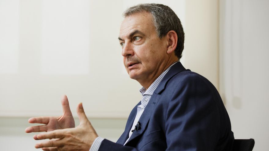 El expresidente José Luis Rodríguez Zapatero durante la entrevista con elDiario.es.