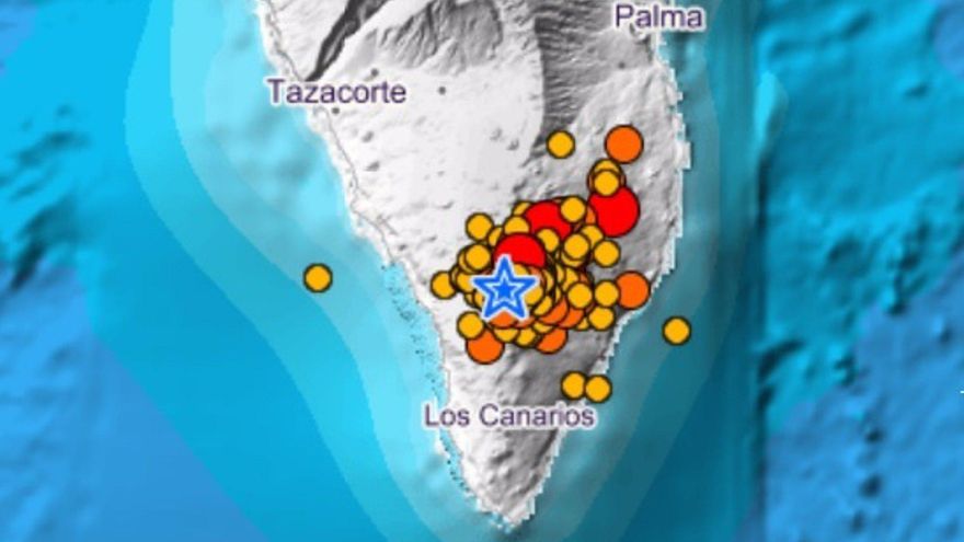 Sismos registrados en La Palma en las últimas horas. (IGN).