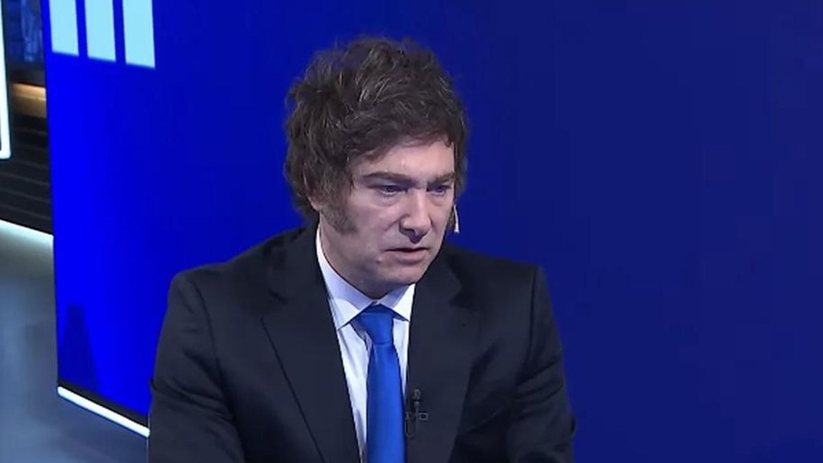 El presidente Javier Milei durante la entrevista en A24.