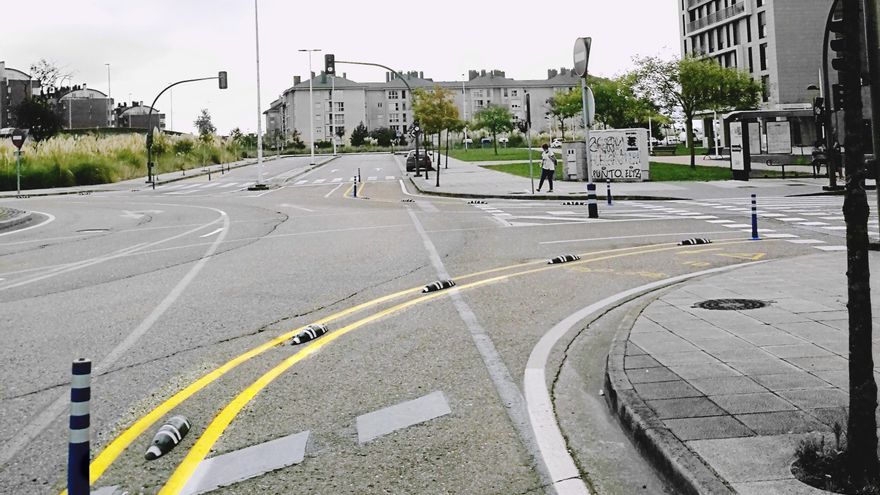 Tramo en el nuevo carril bici de Santander.