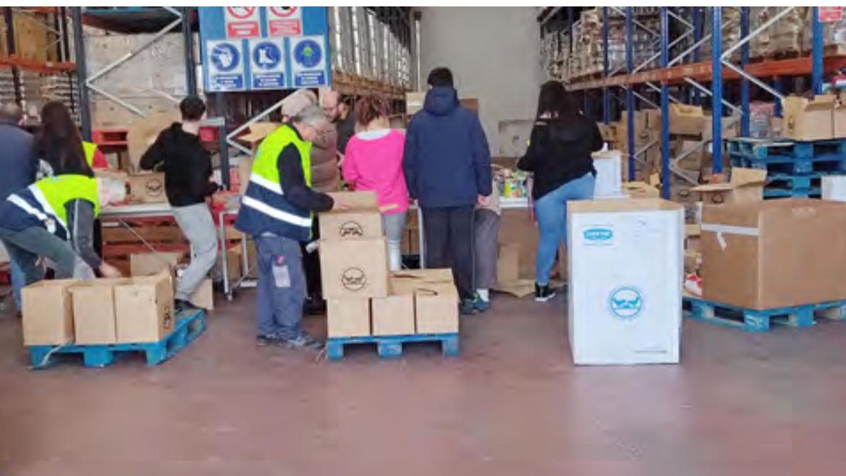 Interior del almacén del Banco de Alimentos