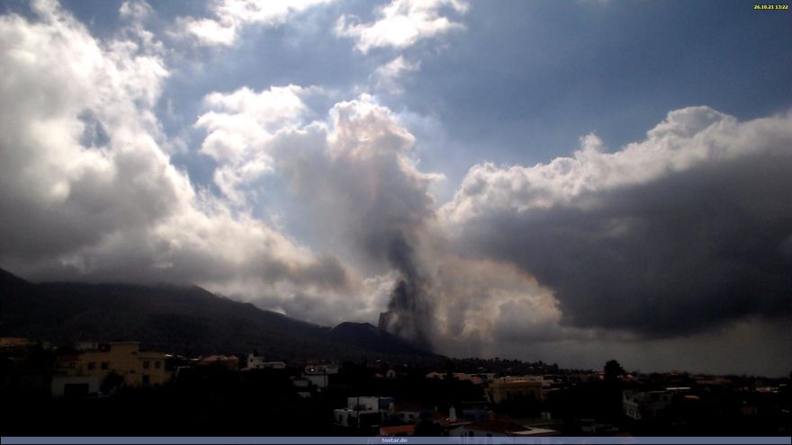 Las cenizas del volcán se extenderán este miércoles hacia el suroeste de La Palma