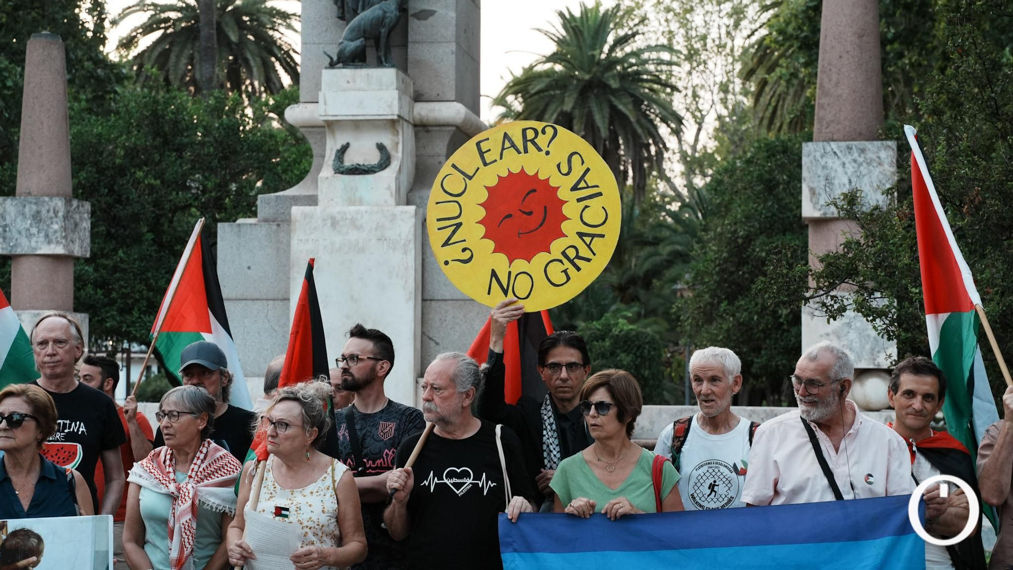 Concentración por el 80º aniversario del bombardeo de Hiroshima y Nagasaki, contra el rearme y las guerras.