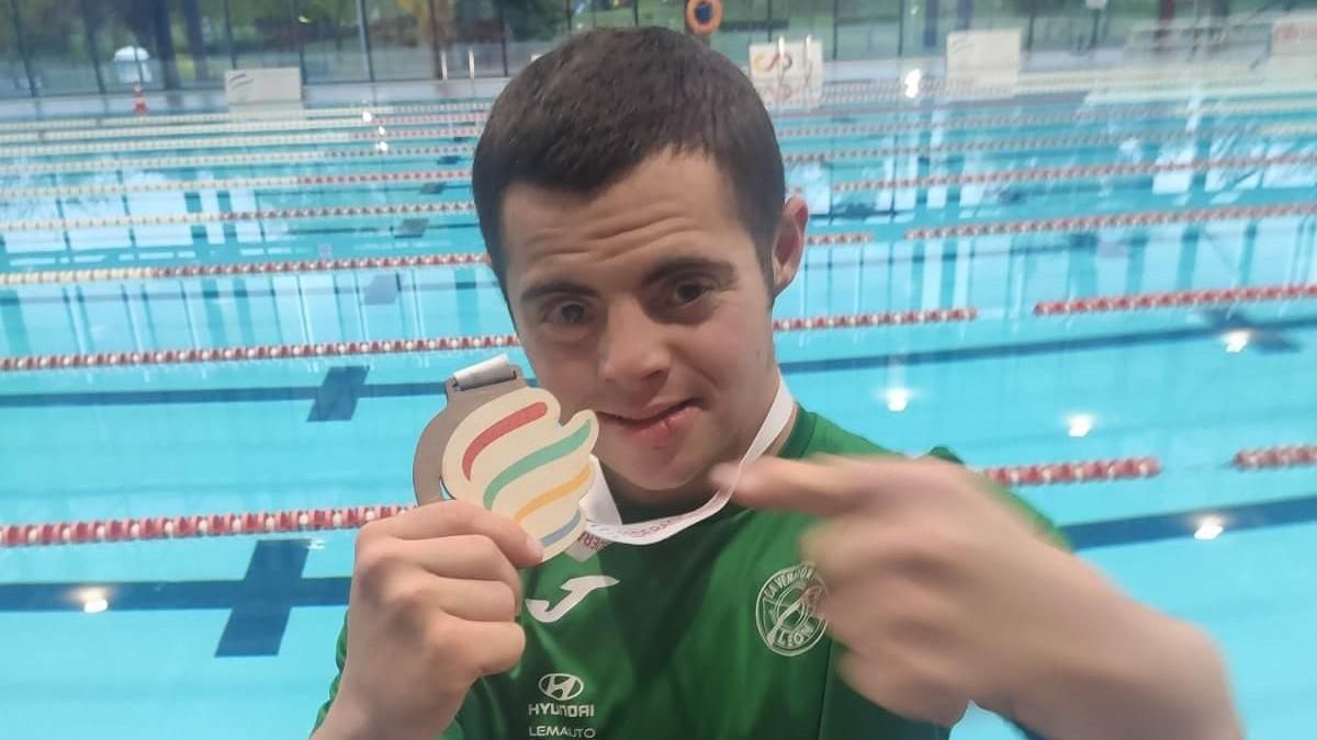 Pablo Miguel Rodríguez Pardo, en los Campeonatos de España de Natación adaptada celebrados en Vitoria. 