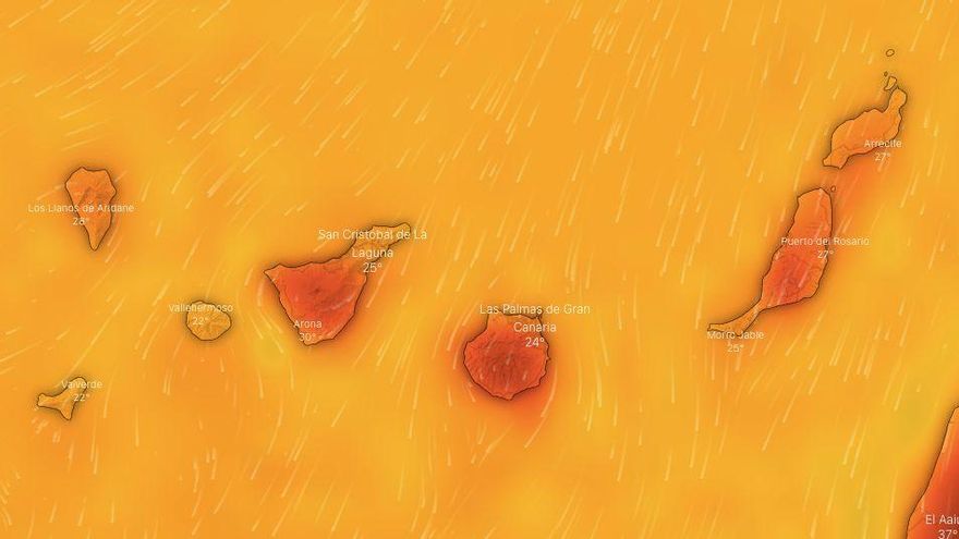 Toda Canarias, en aviso amarillo por calor este miércoles