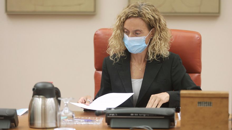 La presidenta del Congreso de los Diputados, Meritxell Batet, en una reunión de la Diputación Permanente