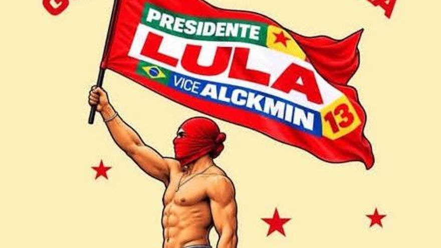 Imagen del cartel convertido en el símbolo de 'Gostosos com Lula'
