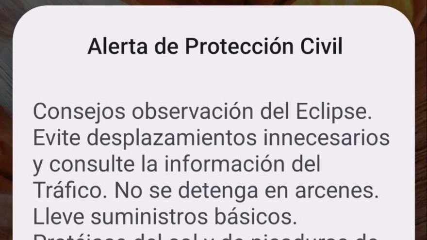 Mensaje Es Alert mandado a Castilla-La Mancha