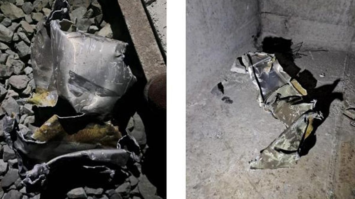 Material del accidente recuperado por personal de ADIF dentro del túnel, a un kilómetro del lugar del choque.