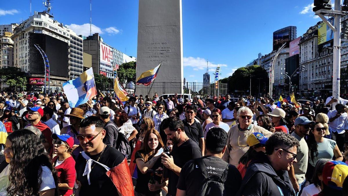 Cientos de venezolanos se reunieron en la Ciudad de Buenos Aires.