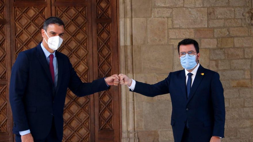 Pedro Sánchez y Pere Aragonès
