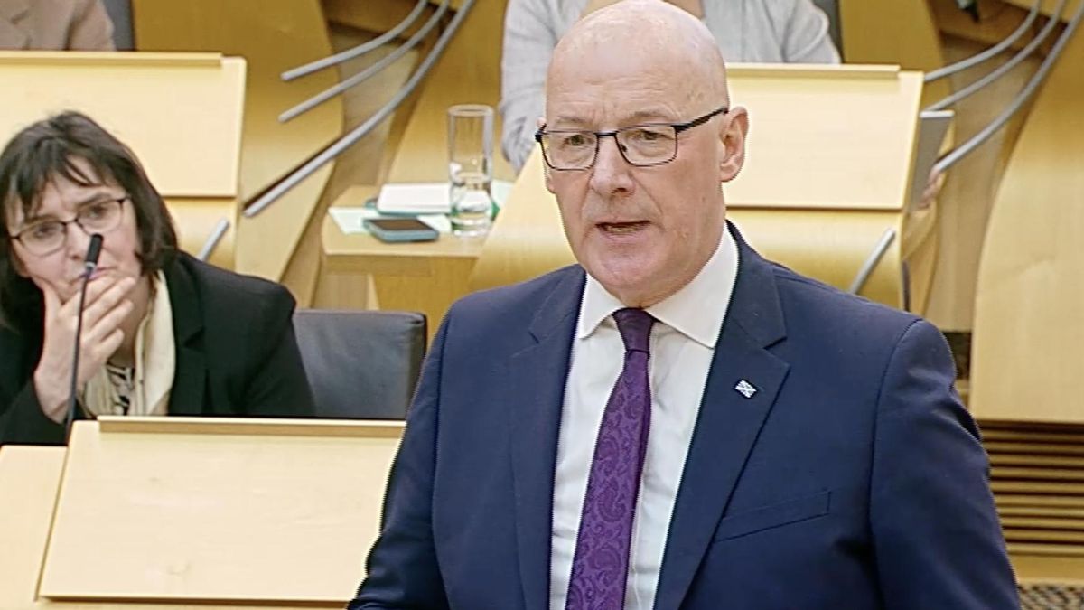 El líder de Escocia, John Swinney, este martes en el Parlamento escocés.