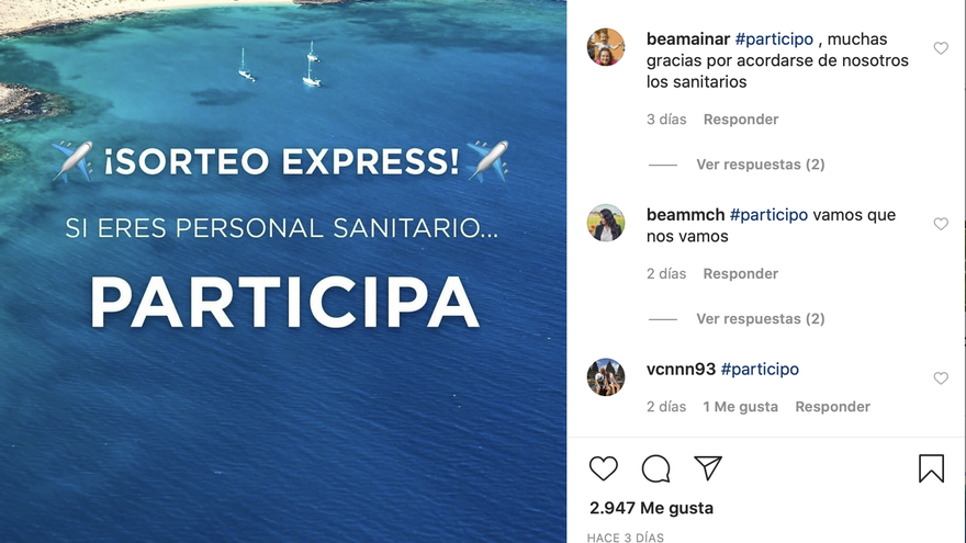 Comentarios en el perfil de Facebook de Islas Canarias.