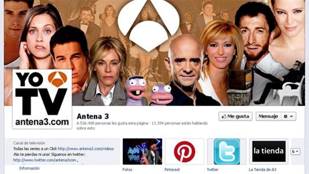 Antena 3, el medio español que "más gusta" en Facebook