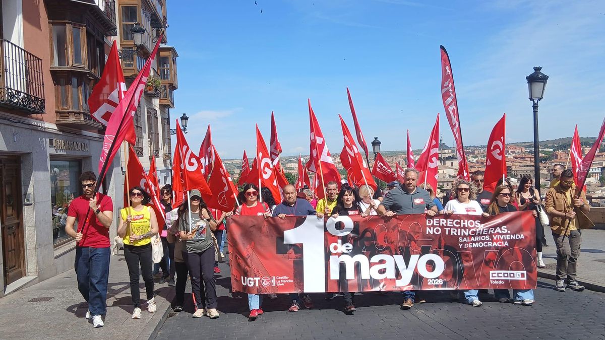 Clamor por la vivienda y los derechos humanos en las manifestaciones del Primero de Mayo en Castilla-La Mancha