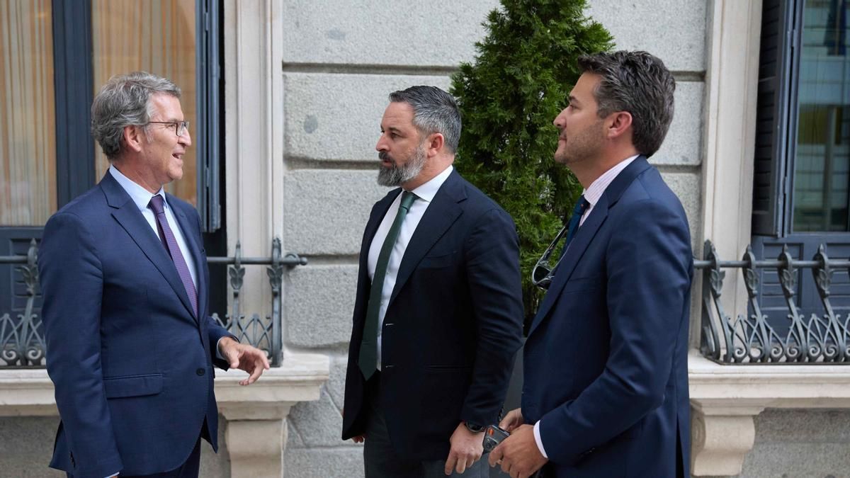 Feijóo y Abascal juntos en el Congreso.