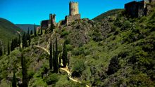 Los cuatro castillos de Lastours, en el País de los Cátaros (Francia).
