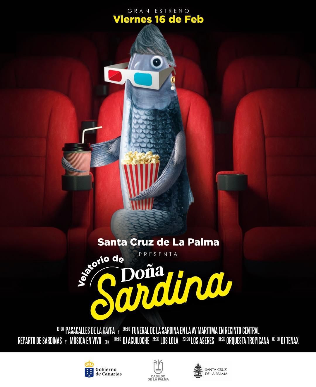Cartel del Entierro de la Sardina de Santa Cruz de La Palma.