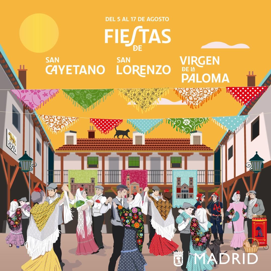 Cartel de las fiestas de agosto 2025 en Madrid