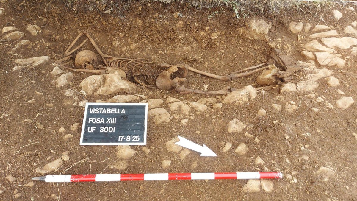 Restes d'un dels combatents de la Guerra Civil trobats a Vistabella del Maestrat.