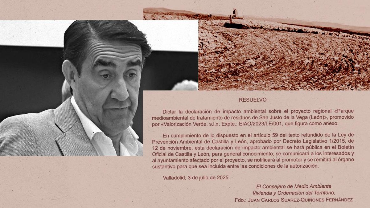 El consejero de Medio Ambiente de Castilla y León autorizó un macrovertedero al grupo empresarial donde su hijo fue directivo