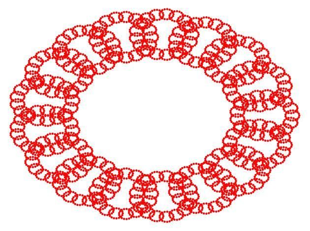 Estructura fractal que representa, de manera figurada, los números 17-ádicos.