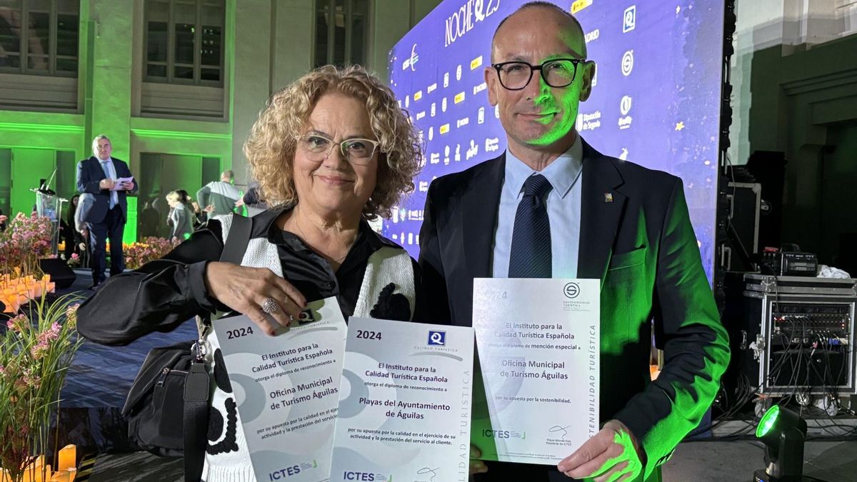 Águilas recibe tres reconocimientos en la NocheQ del Instituto para la Calidad Turística Española y la Sostenibilidad
