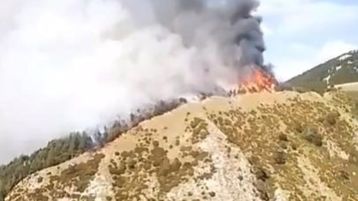 Se mantiene activo un incendio forestal en Aragón a más de 2.000 metros de altitud