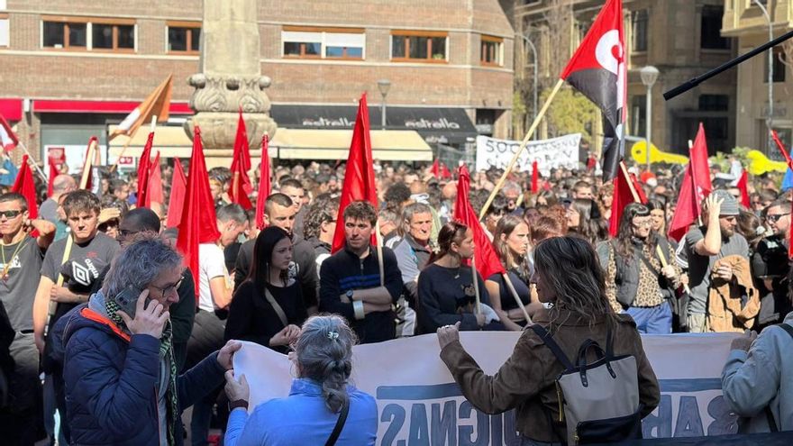 Manifestantes en Pamplona