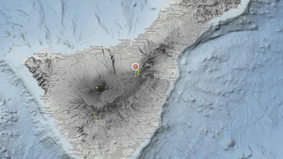 Terremotos localizados en Tenerife en los últimos tres días.