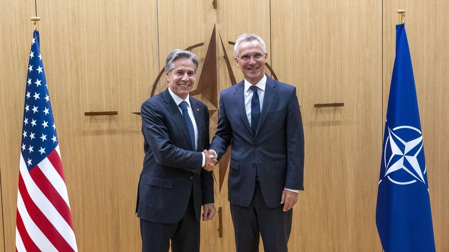 El secretario de Estado de EEUU, Antony Blinken, y el secretario general de la OTAN, Jens Stoltenberg, el 9 de septiembre en Bruselas.