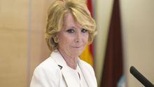Esperanza Aguirre anuncia su dimisión como concejal del Ayuntamiento de Madrid, este lunes.
