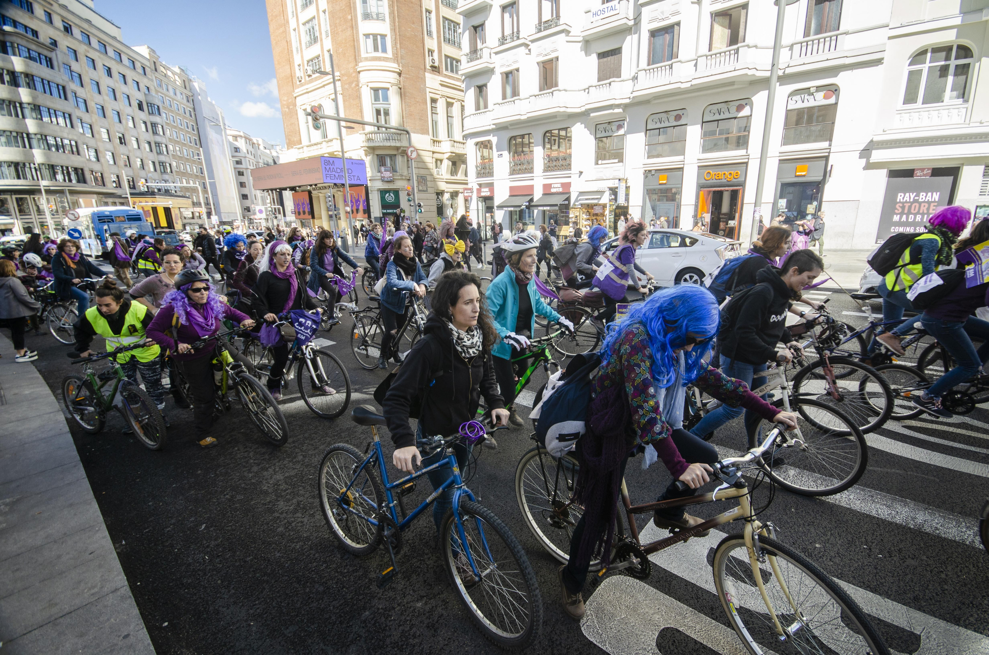 El Bicipiquete feminista toma el centro de Madrid