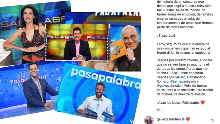 Publicación de Roberto Leal en Instagram