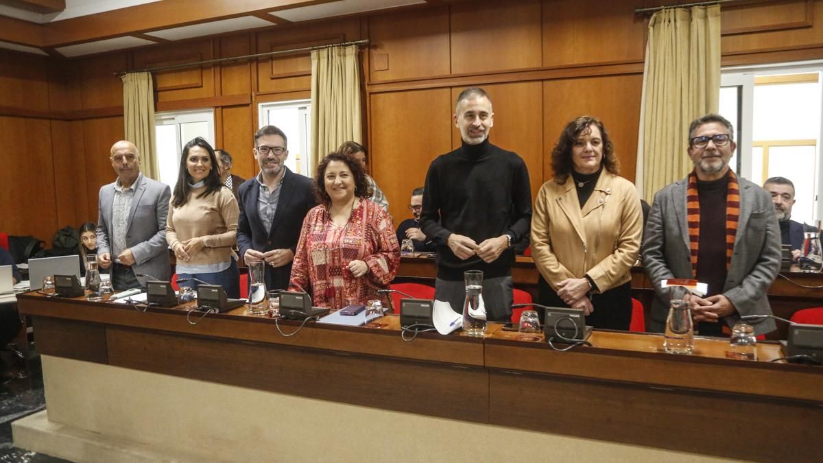 La bancada del PSOE, en el Pleno de diciembre en el Ayuntamiento