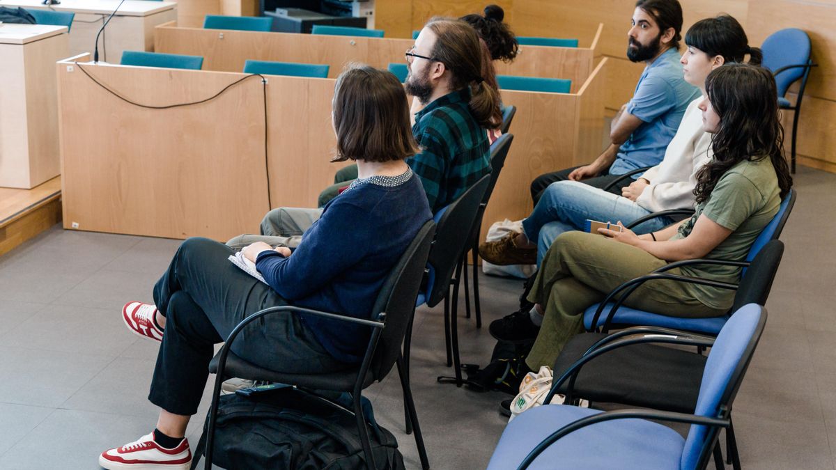 Los activistas durante el juicio, en el Juzgado de lo Penal, a 21 de mayo de 2026, en Madrid (España).