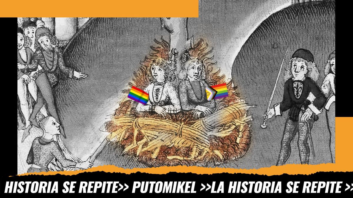 Quema del caballero de Hohenburg y su sirviente delante de la muralla Zürich por sodomía, 1482