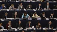 Los eurodiputados en la sede del Parlamento Europeo en Estrasburgo (Francia). / Efe
