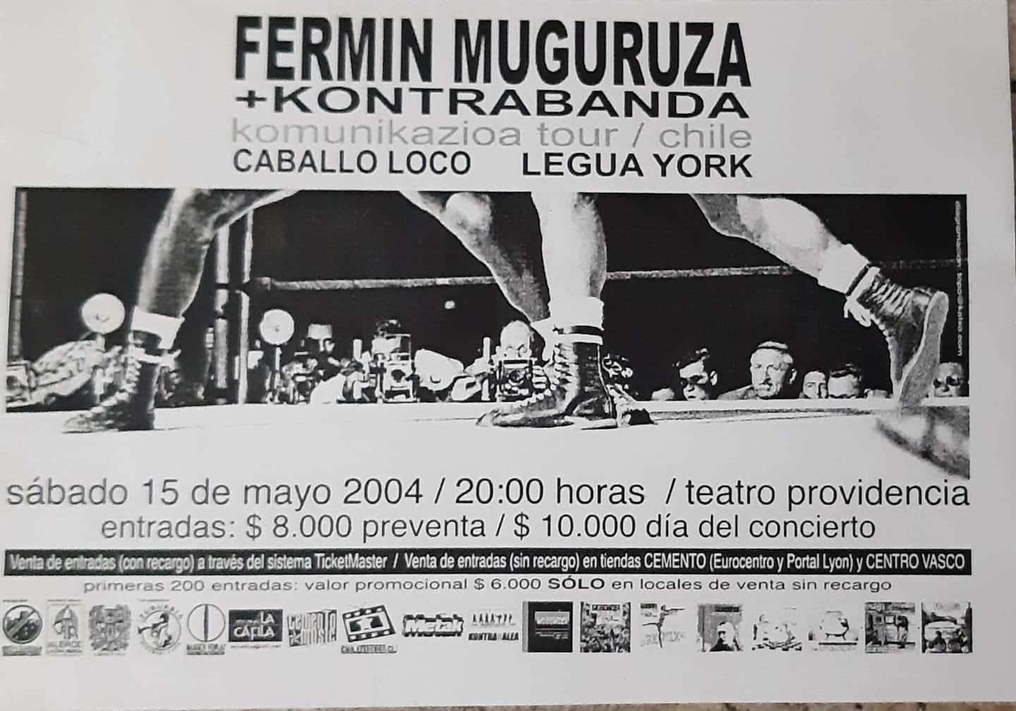 Cartel de la gira de 2004 de Fermín Muguruza Kontrabanda