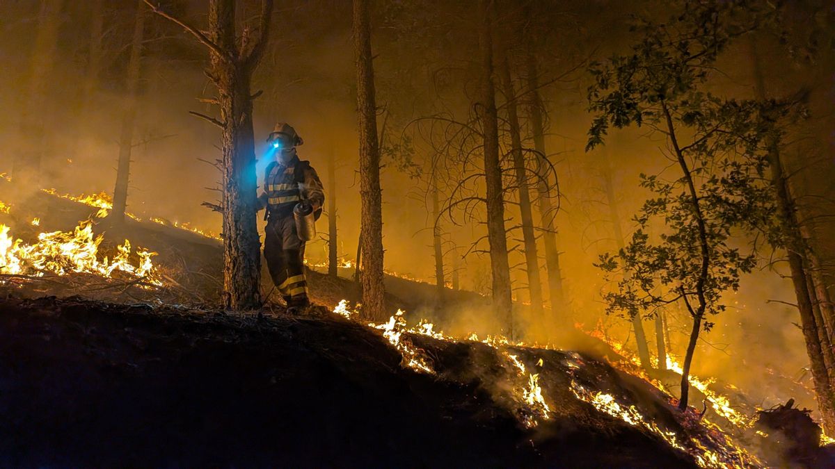 Desalojado Monasterio por el incendio de La Mierla que ya ha calcinado 6.000 hectáreas en la Sierra Norte de Guadalajara
