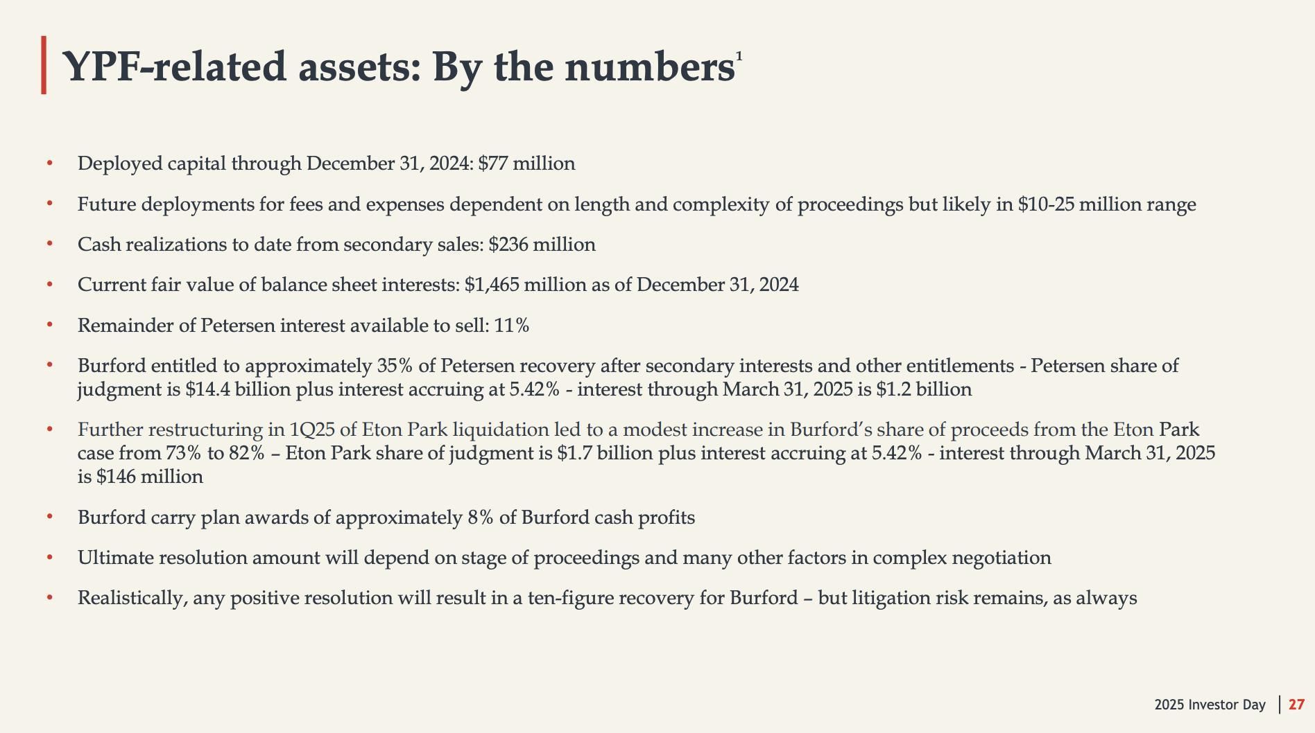 Otra de las filminas del fondo buitre para sus accionistas sobre YPF.