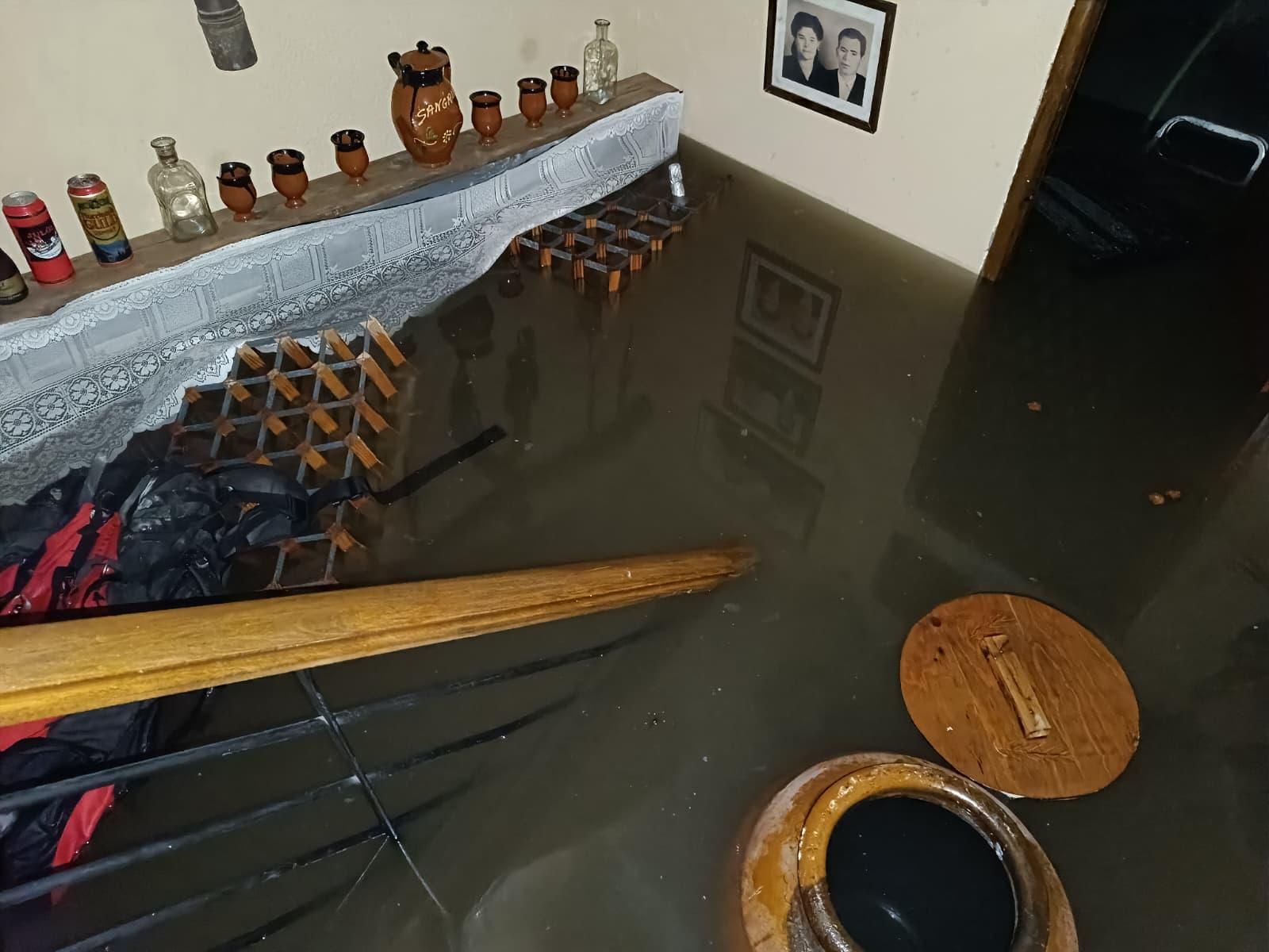 Una vivienda inundada en febrero de 2026, en el barrio de Entretorres, en Talavera de la Reina